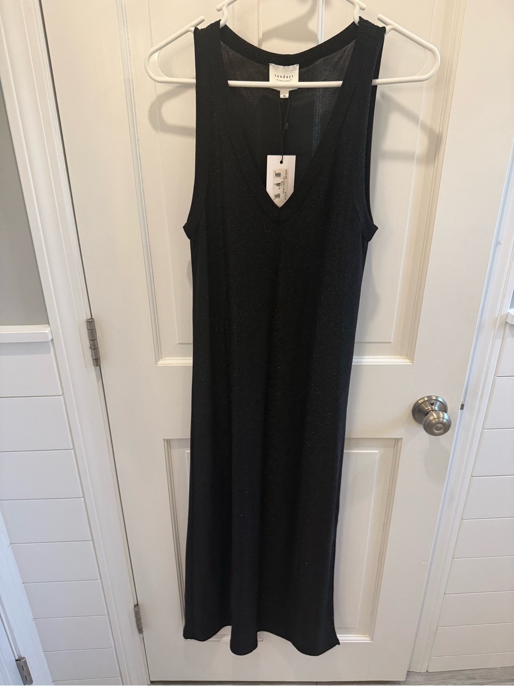 sundays Black Sleeveless V-Neck Maxi Dress